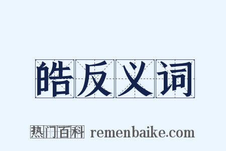 皓反义词是什么意思的图片